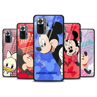 mickey cartoon couple for xiaomi redmi note 10 pro max 10s 9t 9s 9 8t 8 7 pro 5g luxury tempered glass phone case cover