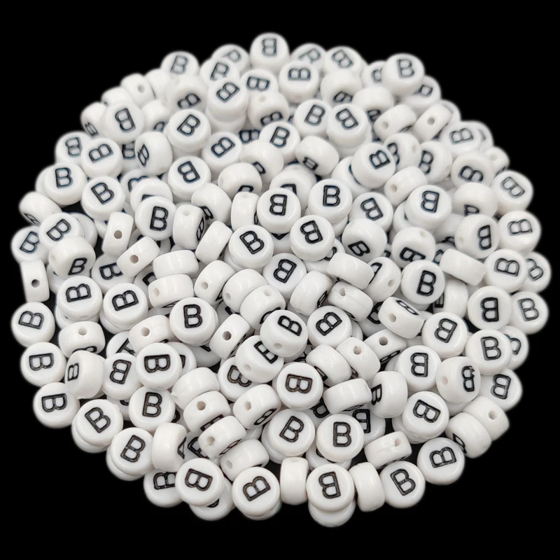 

7mm 26 Letter Loose Beads DIY Crafts For Jewelry Making Pendant Necklace Bracelet Wholesale Sewing Beads