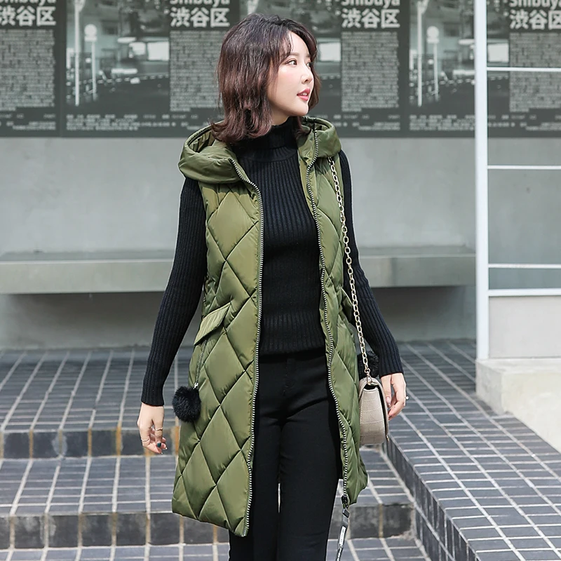 Новинка осенне-зимний жилет женский 2021 Женская куртка без рукавов с капюшоном