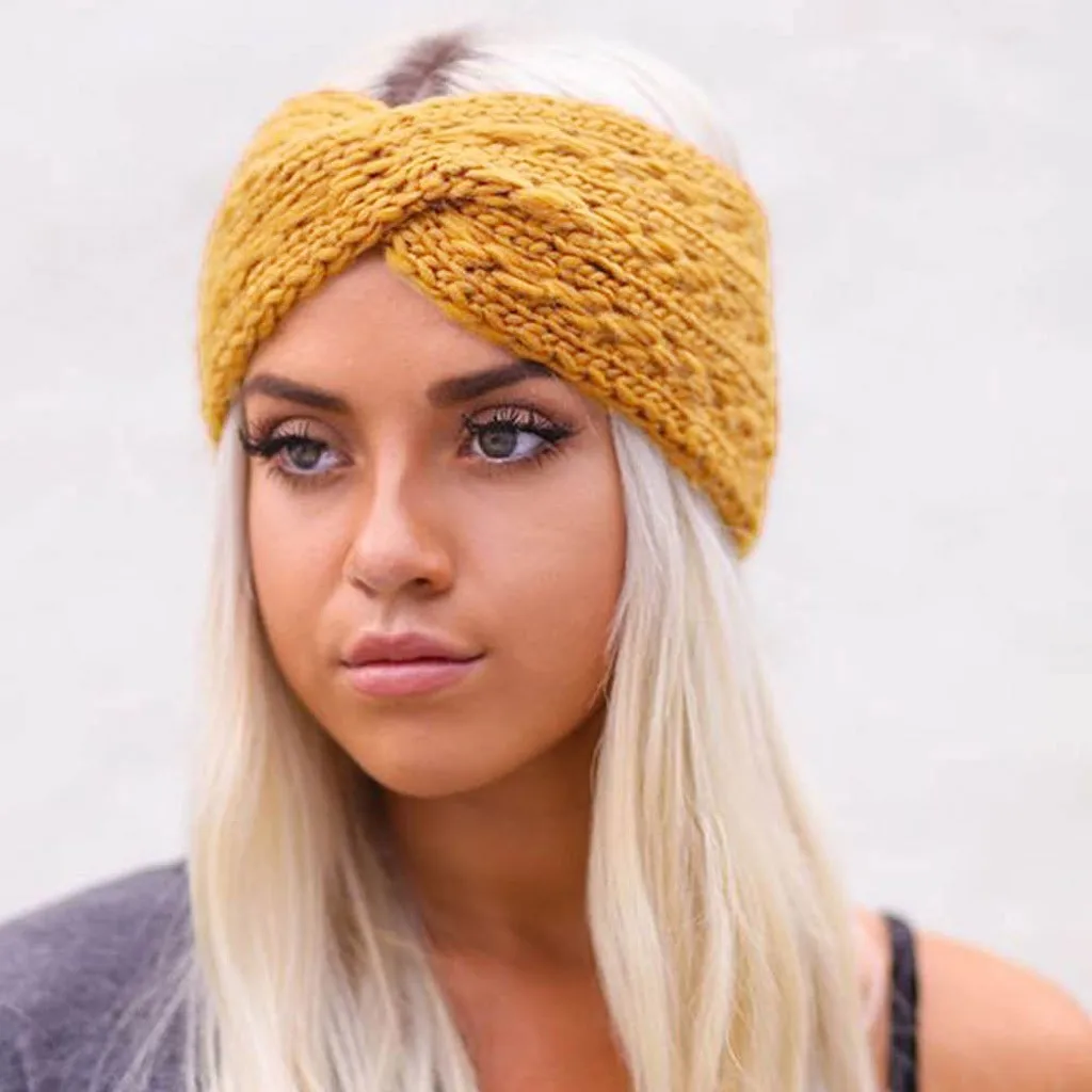 Fashion Women Girls Headbands Winter Cross Braided Headband Ear Warmer Head Wraps Hair Accessories For Women accesorios mujer