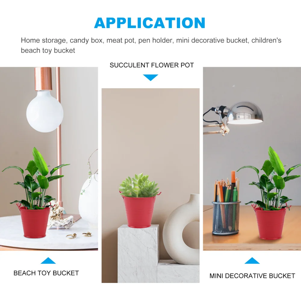 

10pcs Iron Flower Pot Retro Rustic Style Flowerpot Practical Flowerpot for Decor