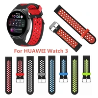 Cinturino in Silicone 22MM per braccialetti traspiranti a 3 fori Huawei Watch