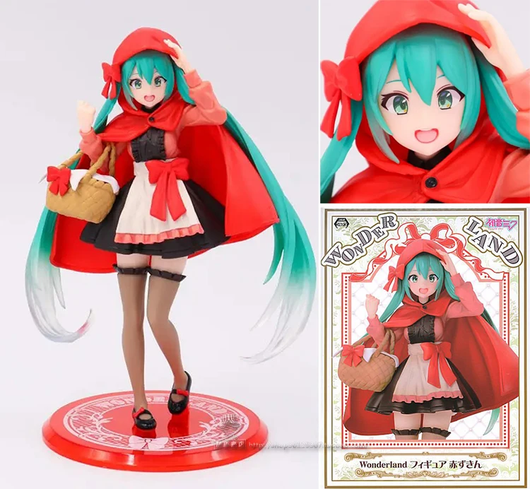 Оригинальные фигурки героев аниме Hatsune Miku маленькая красная капота