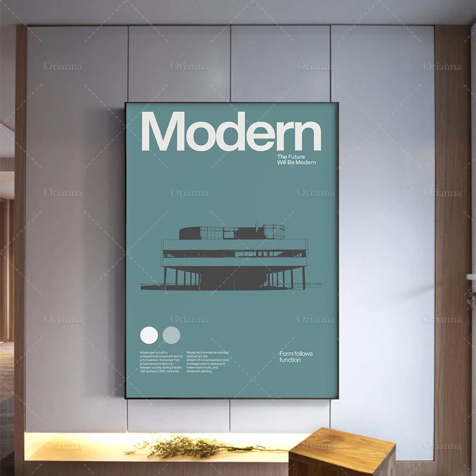 

Modern Poster Modernism Minimal Graphic Architecture Bauhaus Villa Savoye Le Corbusier Wall Art Canvas Painting Pictureprints