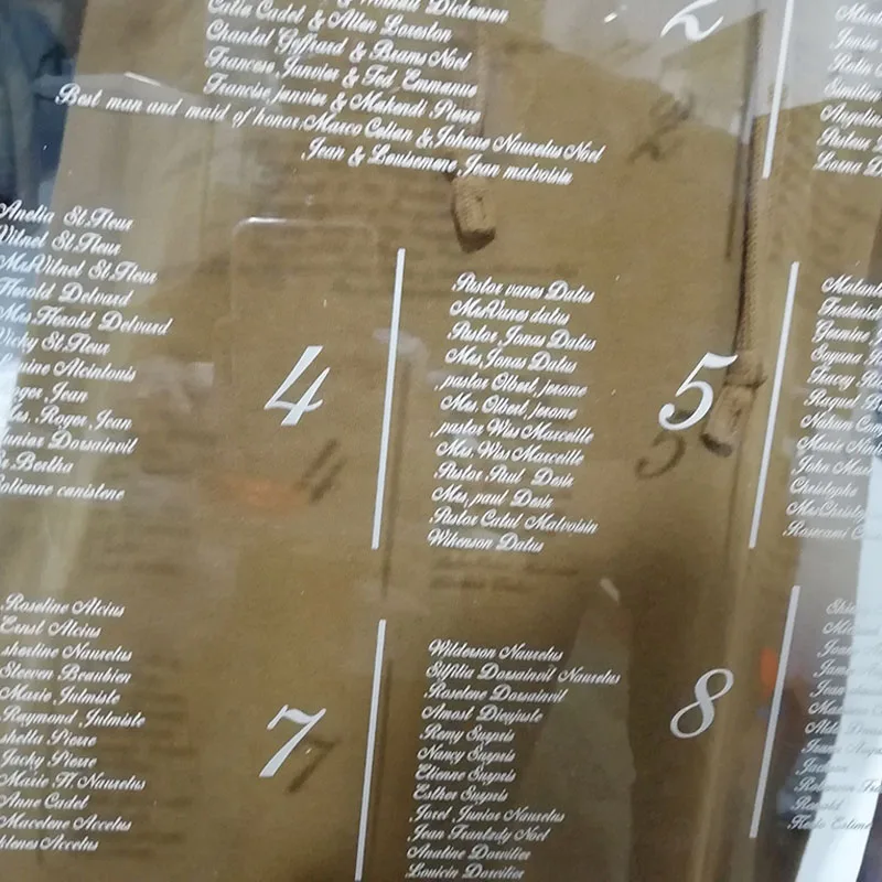 

Custom Guest List Name Personalized Clear Acrylic Welcome Guest Sign Seating Chart with Date Names