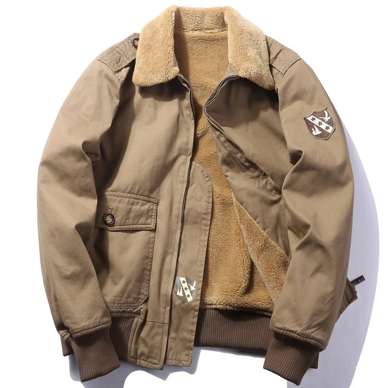 

Punk motorcycle coat men's plush cotton padded jacket large thickened icon 3-color jacket Lapel Plush Coats high street style