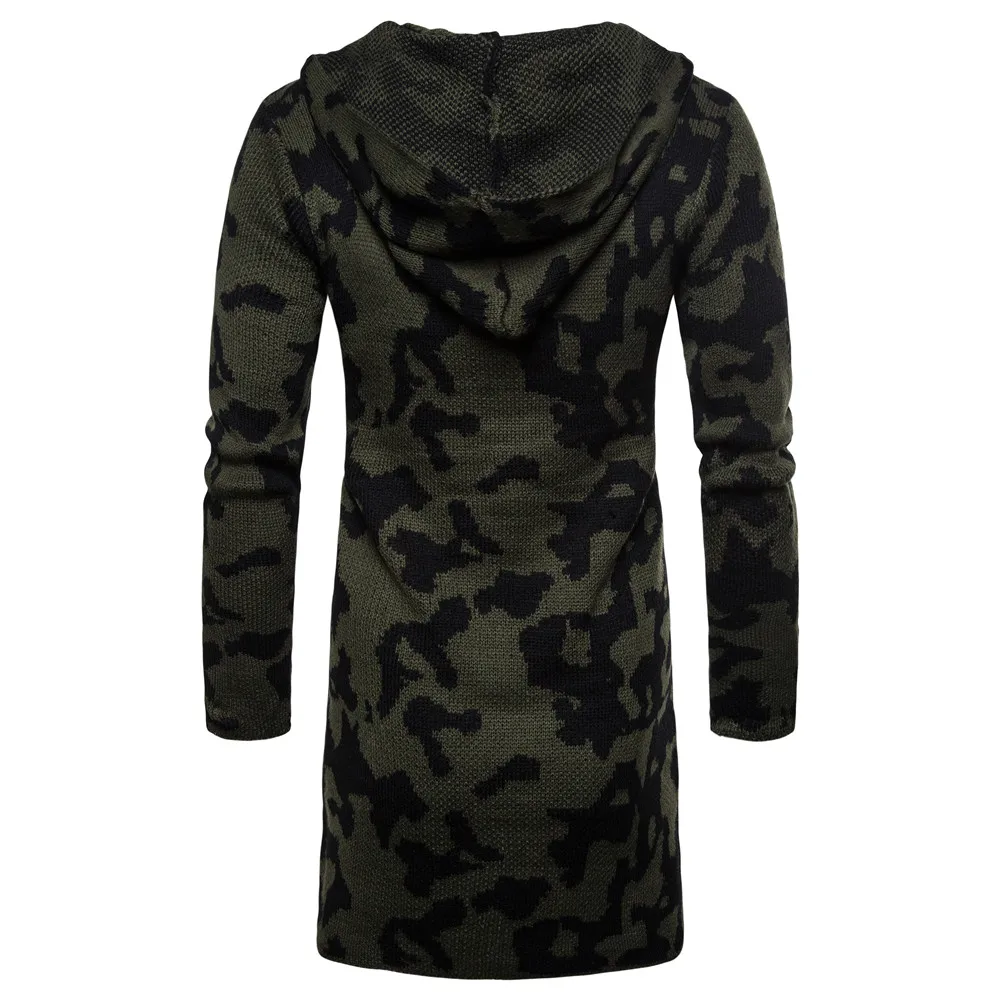 2018 осенний и зимний мужской свитер кардиган Камуфляжный с капюшоном | Мужская