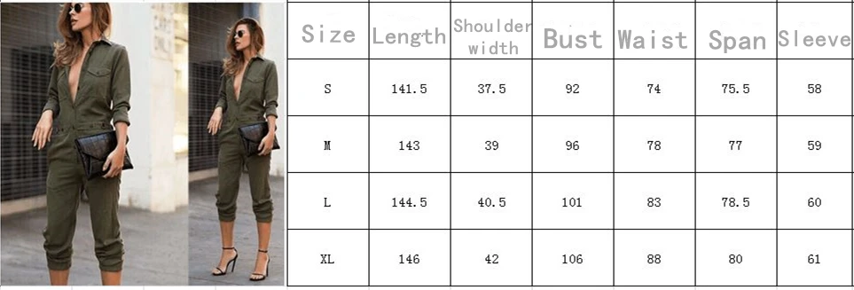 Комбинезон женский с длинным рукавом однотонный Повседневный ромпер отложным