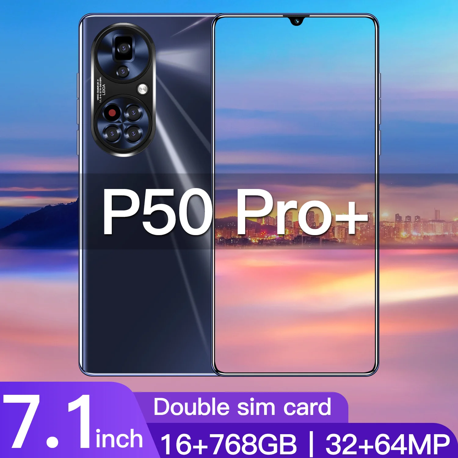 

7.1 inch P50 Pro+ Smartphone Android10 5G 16GB+768GB 6800mAh Unlocked Mobile Phones Global Version 32MP+64MP Camera Cell Phone