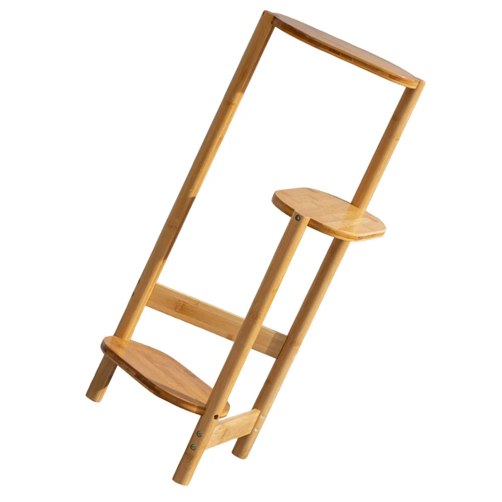 

1Pc Practical Bamboo Storage Rack Multi-functional Flowerpot Stand Wood Color