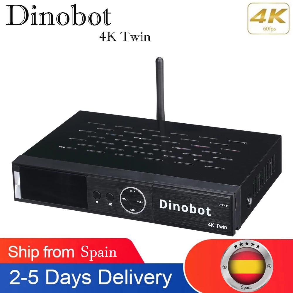 оригинальный спутниковый приемник Dinobot 4K с двумя UHD Linux E2 двойным DVB - S2X
