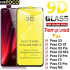 9D полное покрытие закаленное стекло для Xiaomi Poco X3 Pro NFC защита экрана Poco F3GT F2 M3 Pro Poco X3Pro X3 NFC защитная пленка