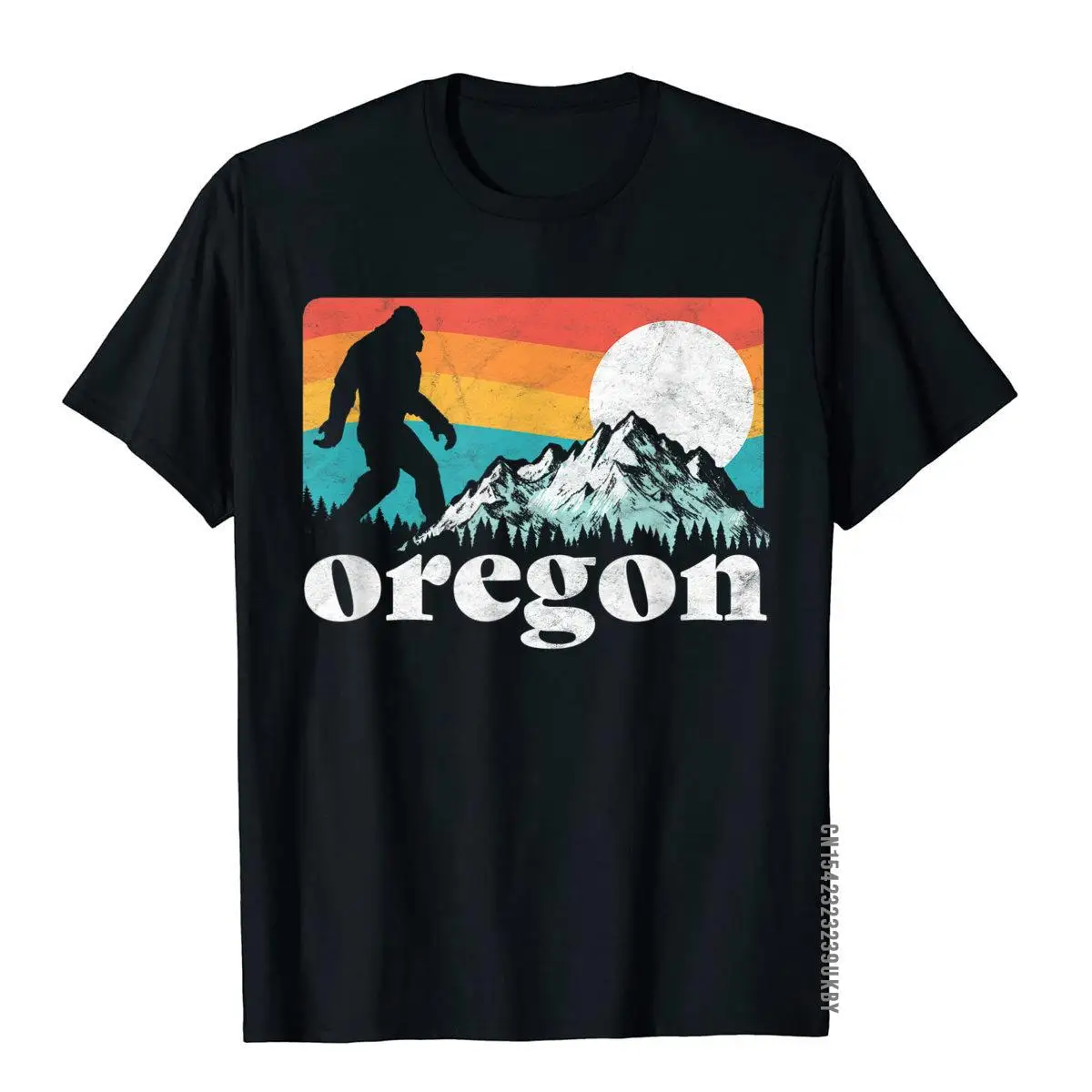Oregon Pride Bigfoot Mountains 80'S Vintage Nature Design T-Shirt Fitted Mens T Shirt Customized Tops Tees Cotton Preppy Style |