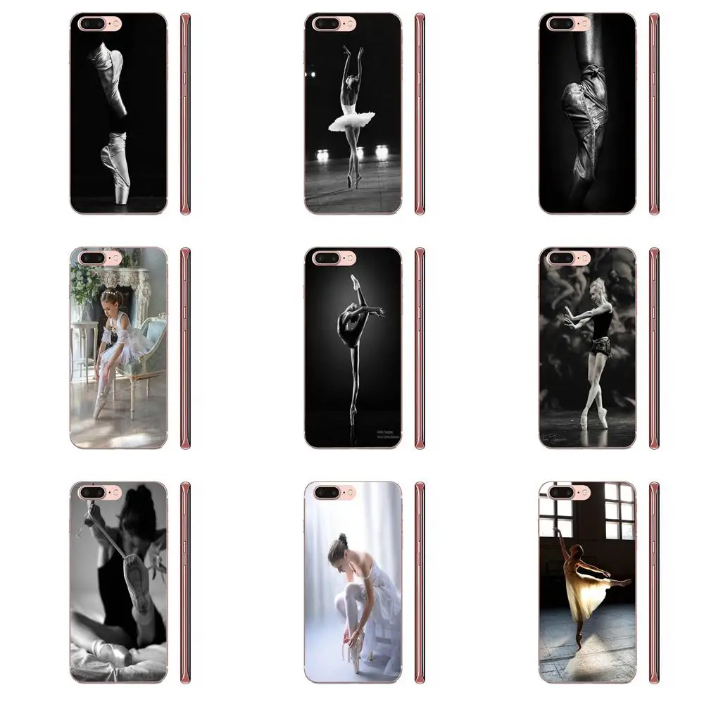 Туфли пуанты из мягкого ТПУ с гибридным рисунком розовые балерины для Apple iPhone 4 4S 5
