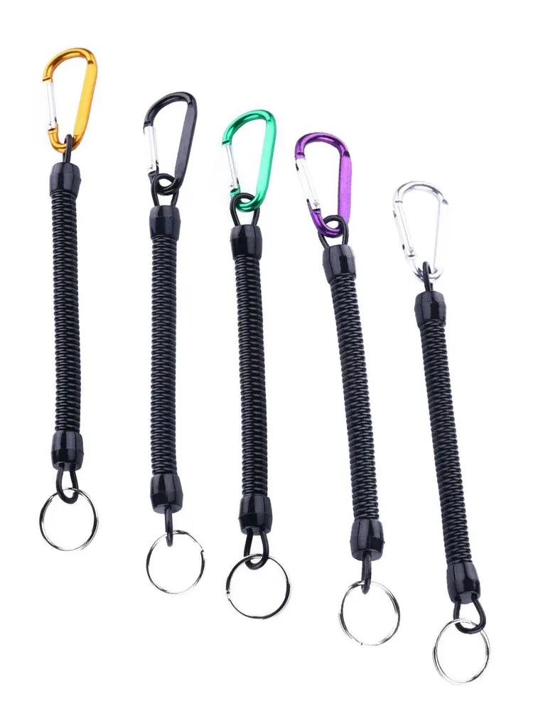 

1pcs Keyrings Spiral Colourful Stretchy Retractable Key Holder Spring Keyring Plastic Keychain For Gift Present Souvenir