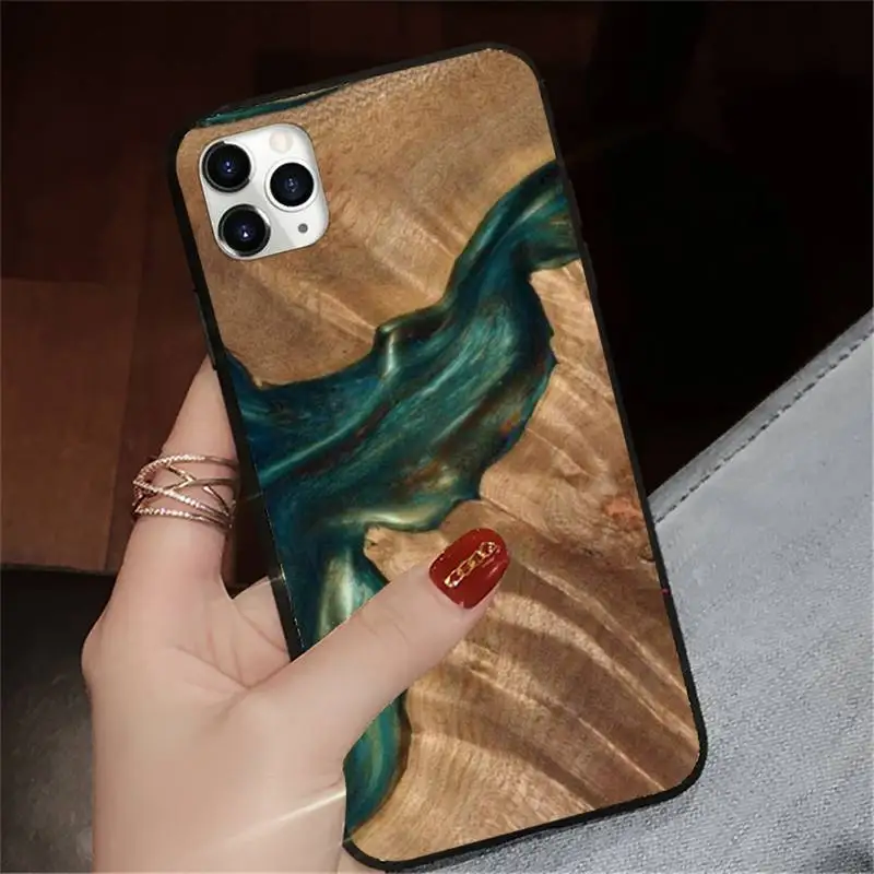 

Traveler Protective Wood Resin art Phone Case for iPhone 11 12 pro XS MAX 8 7 6 6S Plus X 5S SE 2020 XR