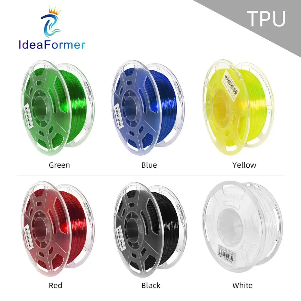 

Ideaformer нить из ТПУ 0,8 кг резиновые гибкие расходные материалы 1,75 мм прозрачная катушка материал для 3d-печати пластиковый эластичный фильтр.