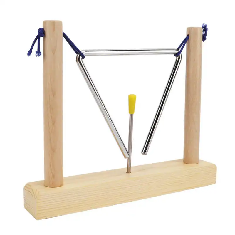 

Hand Percussion Triangle Triangles Instrument Metal Pine for Playing