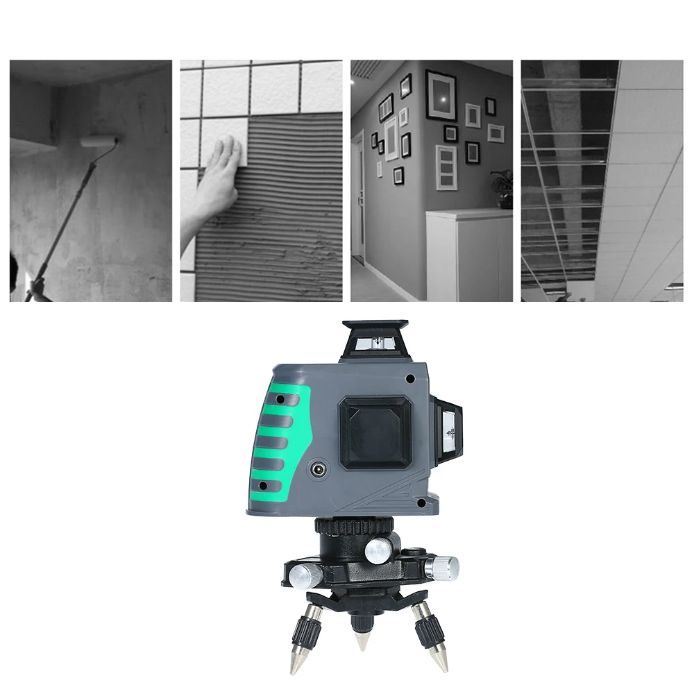 3D зеленый лазерный прибор для измерения уровня 12 линий Self лазер выравнивания 360