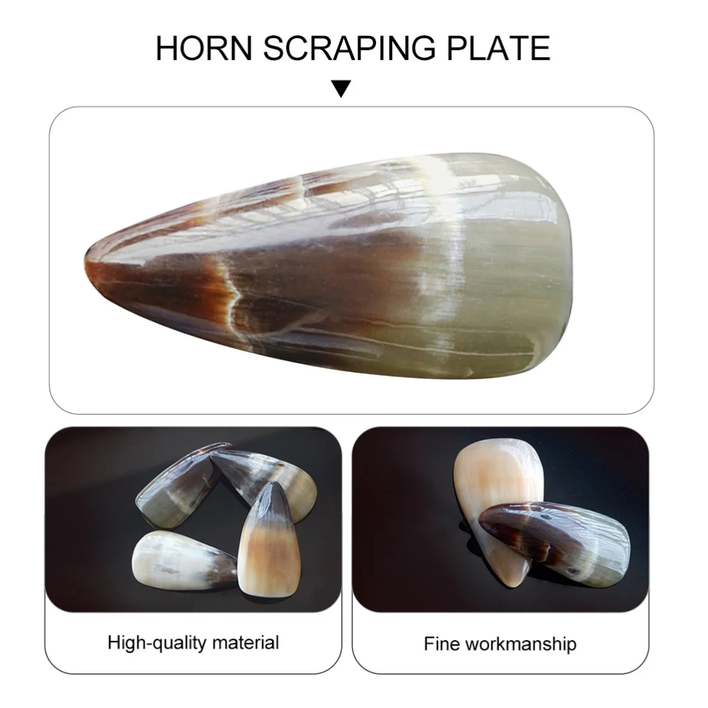 

1pc Horn Scraping Plate Guasha Buffalo Horn Board Body Scraping Massager