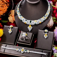 soramoore luxury necklace earrings jewelry set full cubic zircon crystal cz dubai bridal wedding jewelry sets dress accessarie
