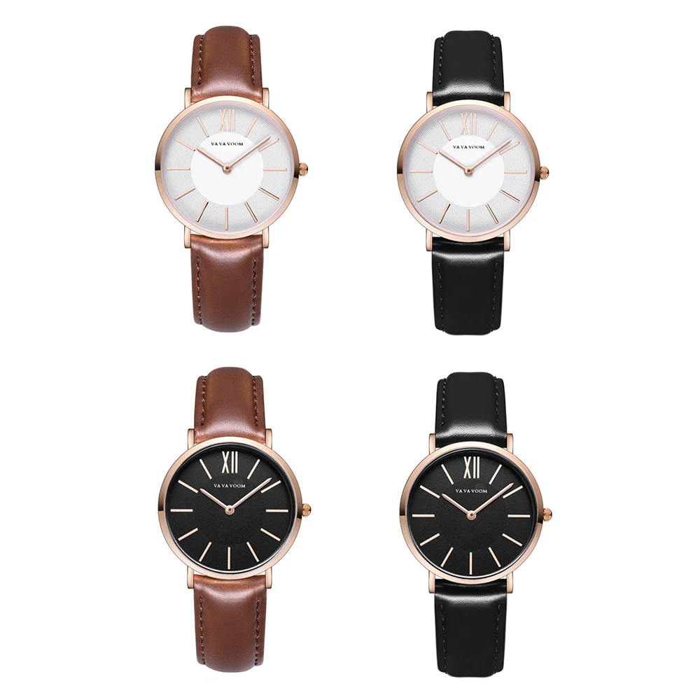 Reloj mujer Винтаж женские часы свободного покроя кварцевые с кожаным ремешком для