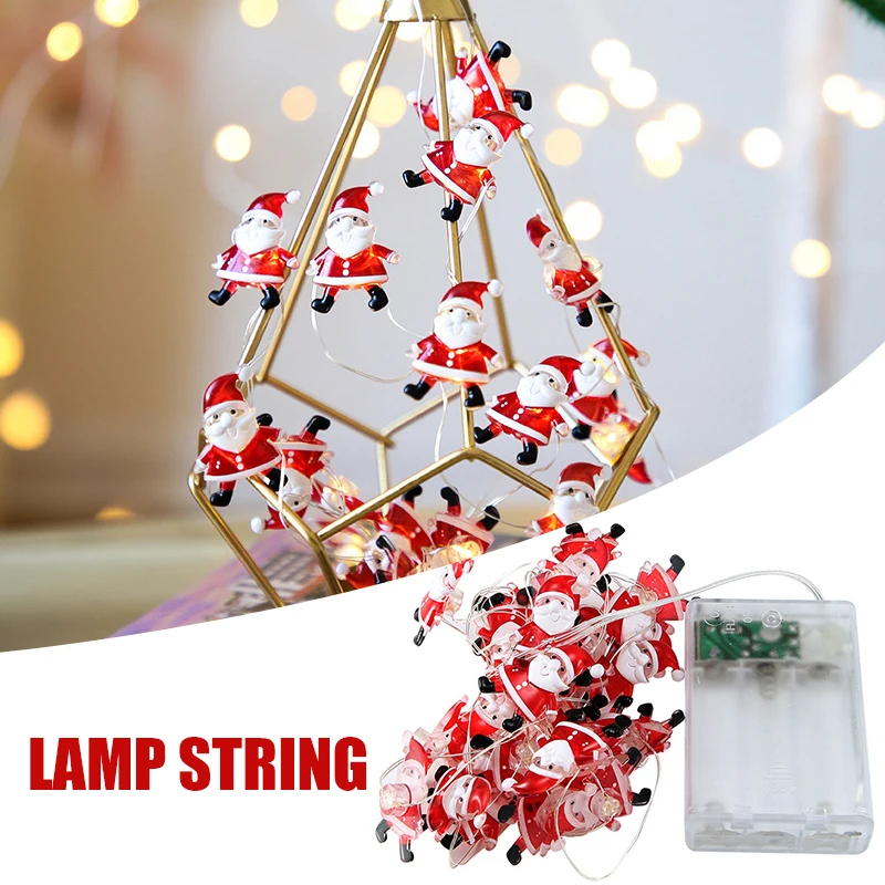 

Christmas Copper Wire Lights Lovely Xmas Tree Pendant Creative Theme Party Decoration for Home Bar Hotel BOM666