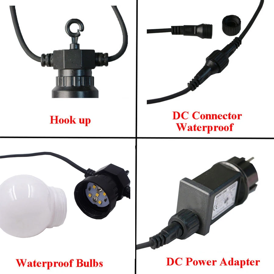 

10/20LED Outdoor Commercial Grade String Light G50 Wedding Villa Hotel Holiday Party Backyard Garland Street Light