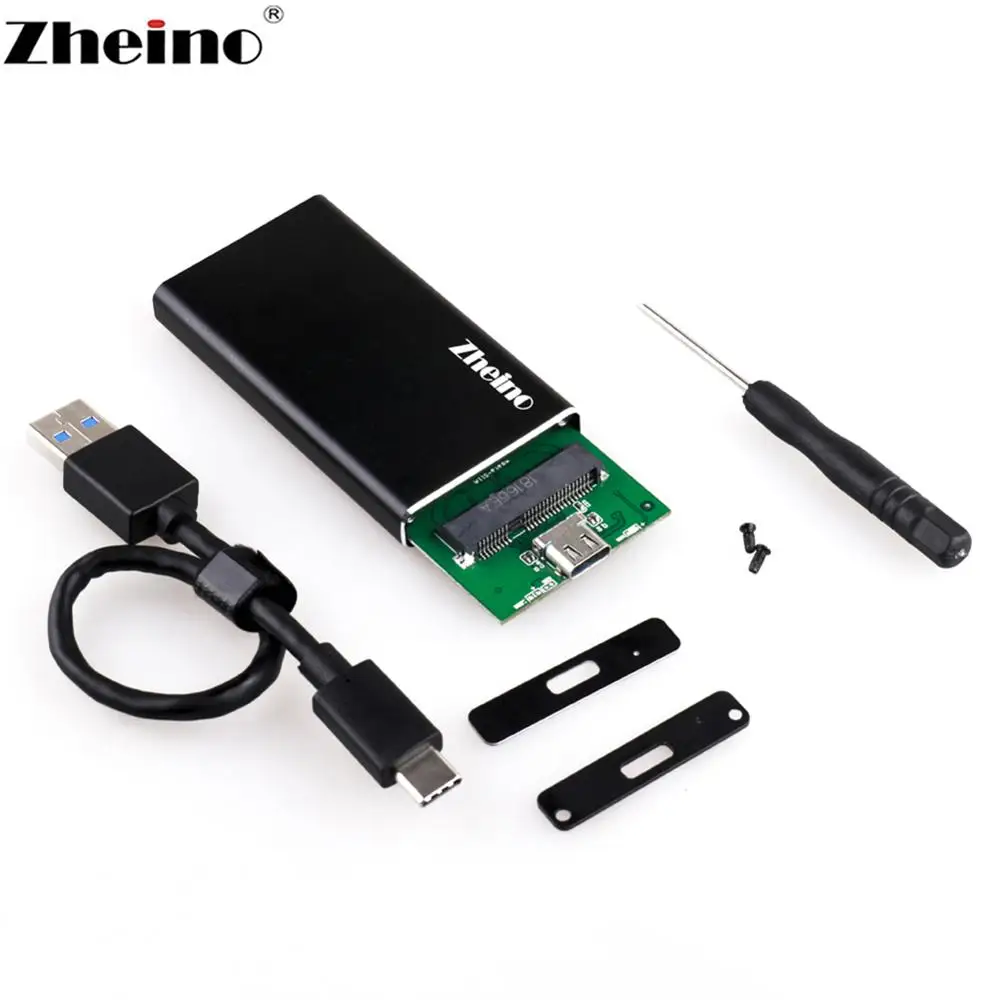 Zheino USB 3 1 к mSATA SSD чехол Мини Портативный жесткий диск коробка алюминиевый внешний