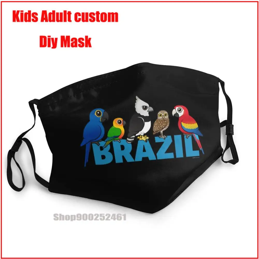 

Birdorable Brazilian Birds DIY mascarilla reutilizable washable reusable face mask adult mascarillas de tela lavables con filtro