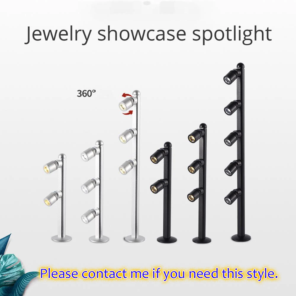 

50pcs Surface Mounted Mini LED Spotlight Jewelry Store Showcase Display Case 1W Round Led Downlight Silver Black AC220V DC12V
