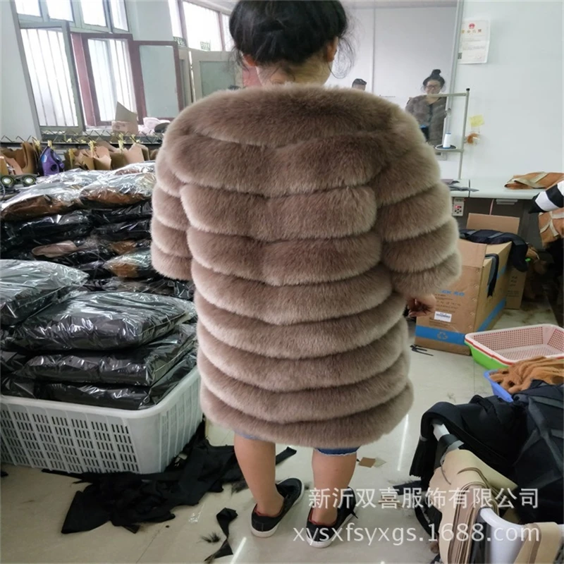 

YOSICIL 2021 New Autumn Winter Coat Women Furry Long Faux Fur Coat Plus Size Thick Warm Ladies Coats Fur Jackets Abrigos Mujer