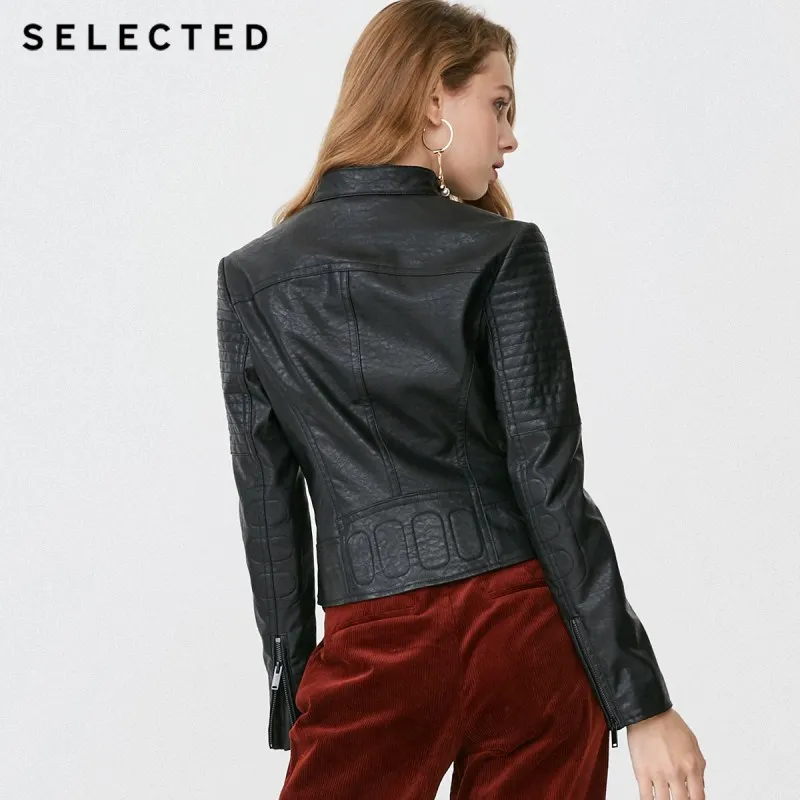 Женская мотоциклетная куртка из искусственной кожи Сезон осень-зима S | 4191P3502