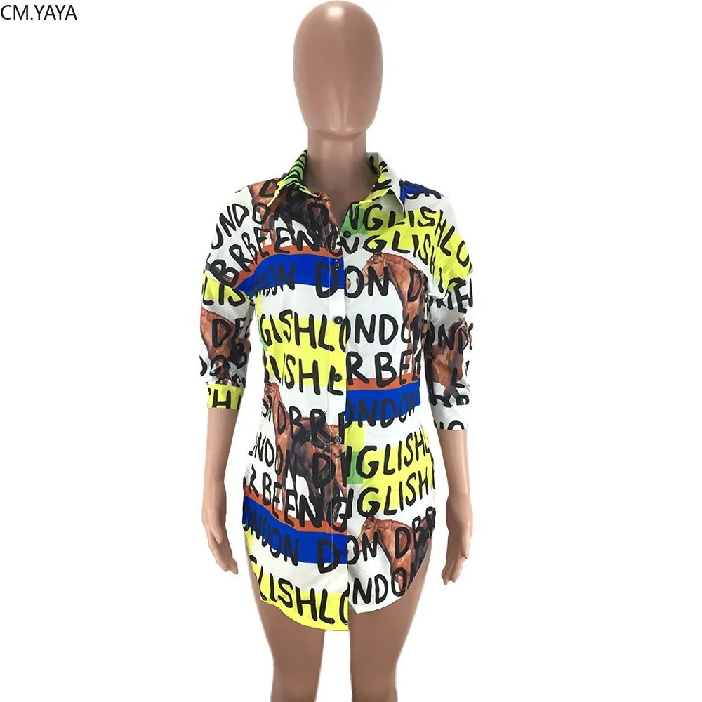 2019 новые женские осенние Рубашки с длинным рукавом и буквенным принтом модные