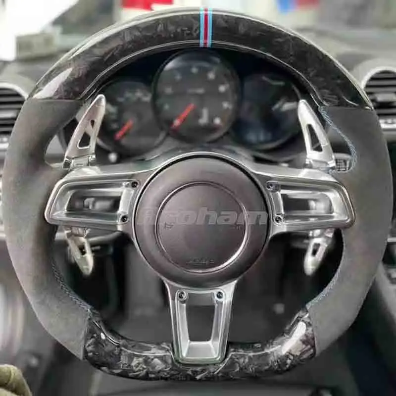 

Customized Suede Racing Carbon Fiber Steering Wheel For Porsche Cayenne Macan Panamera 911 996 997 959 Cayman Boxster