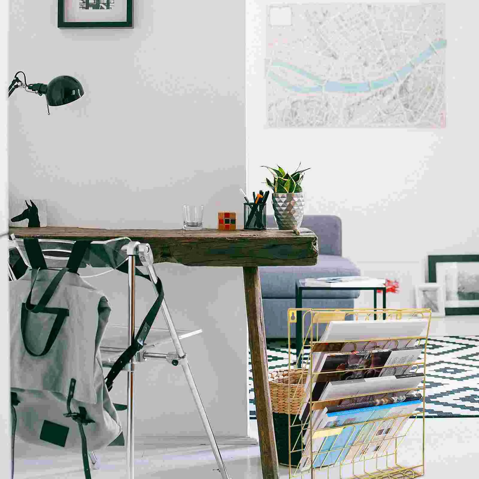 1pc Desktop Magazine Storage Rack Wrought Iron | Дом и сад