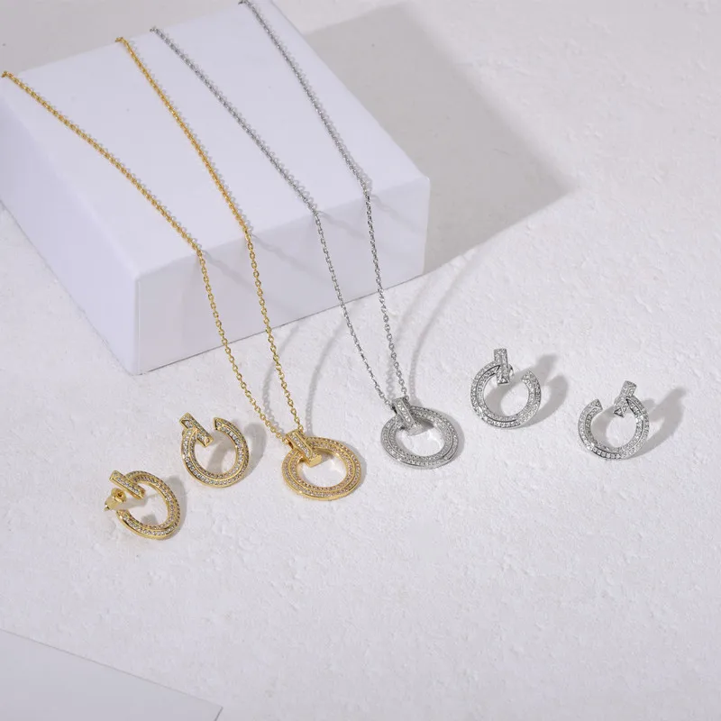 

Fashion circle necklace shiny letter earrings earring earrings women