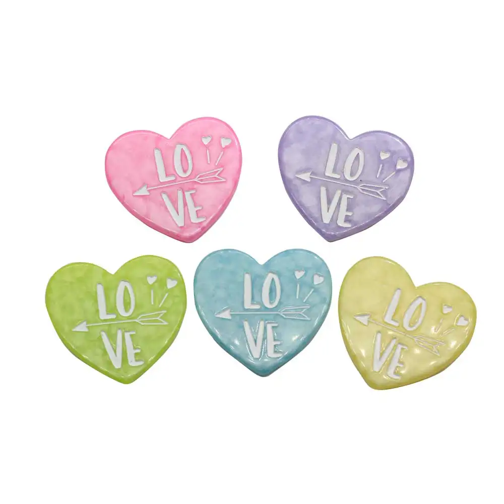 

Lover Gift Decoration Colorful Flatback Heart Shape Beads for Planar Jewelry Supply Scrapbook Embellishment Earring Ring Making