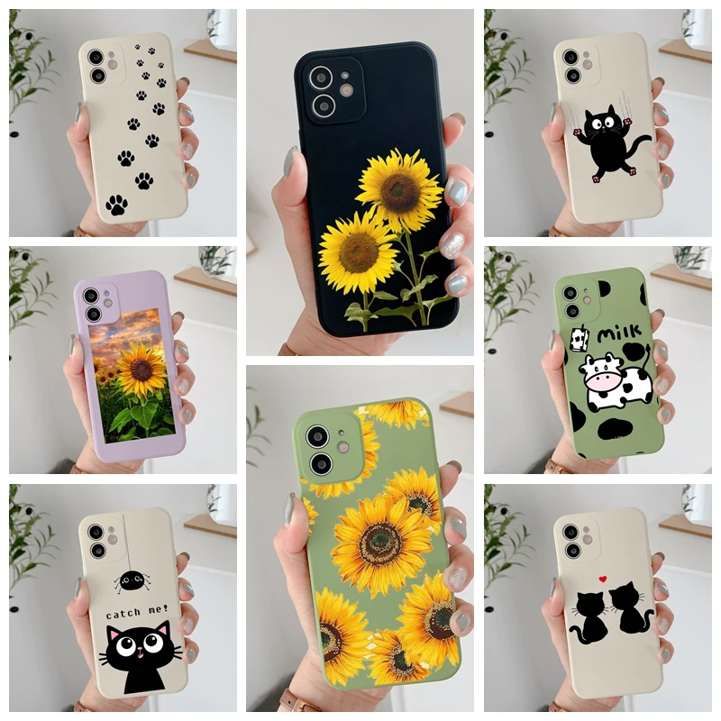 

Daisy Flower Case For Xiaomi Redmi Note 7 8 Pro Straight Side Animal Painted Soft Cover Shockproof Camera Lens Protection Shell