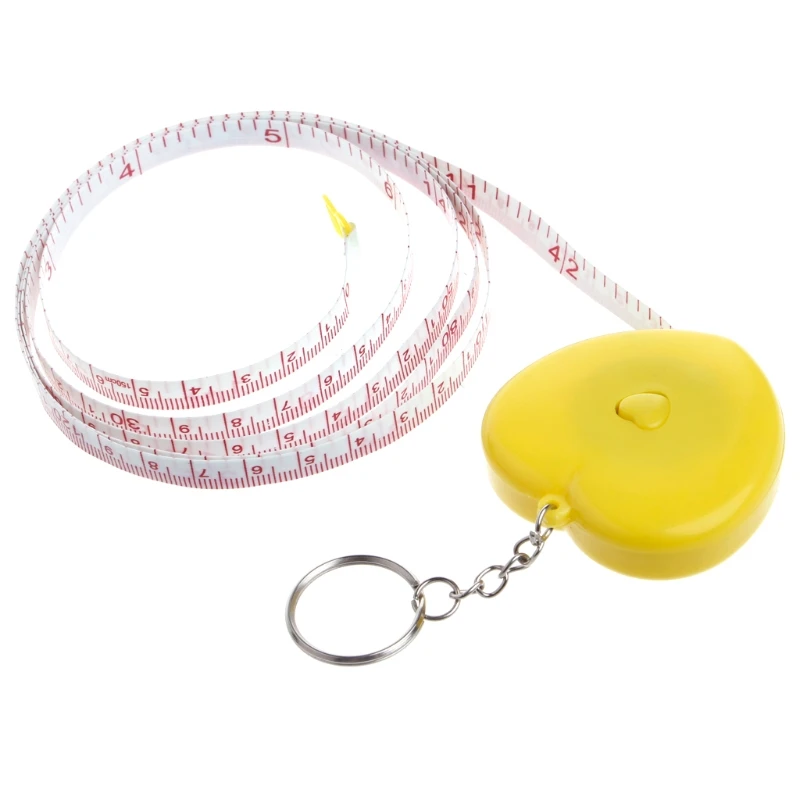 

Keychain Portable Retractable Ruler Heart-shaped Tape Measure 1.5m Light Weight Precise Easy To Measure For Sewing, Measurement