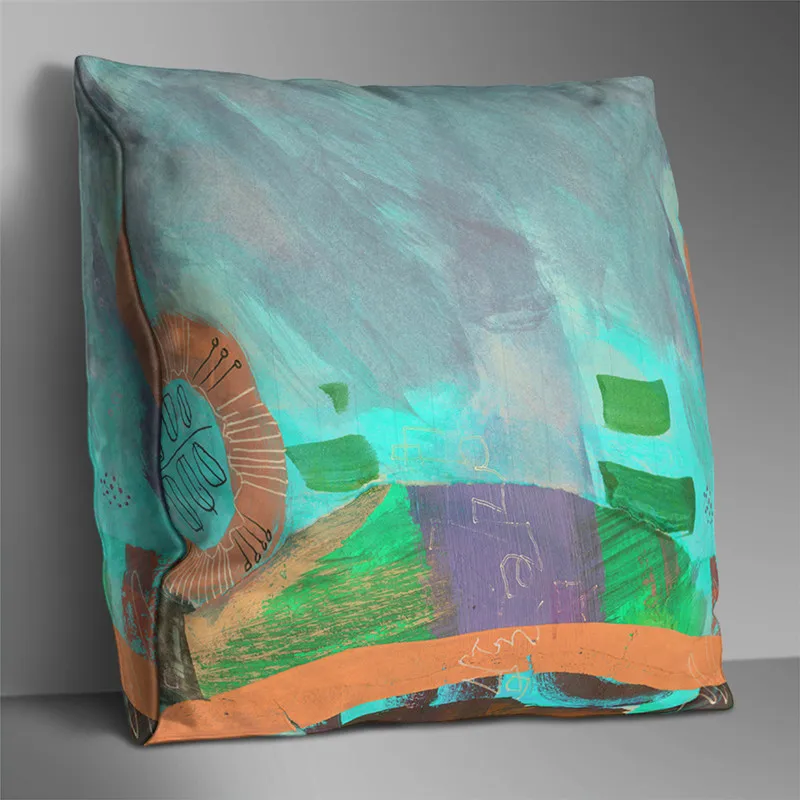 Красочные Наволочка с рисунком типа граффити двойными бортами декоративные