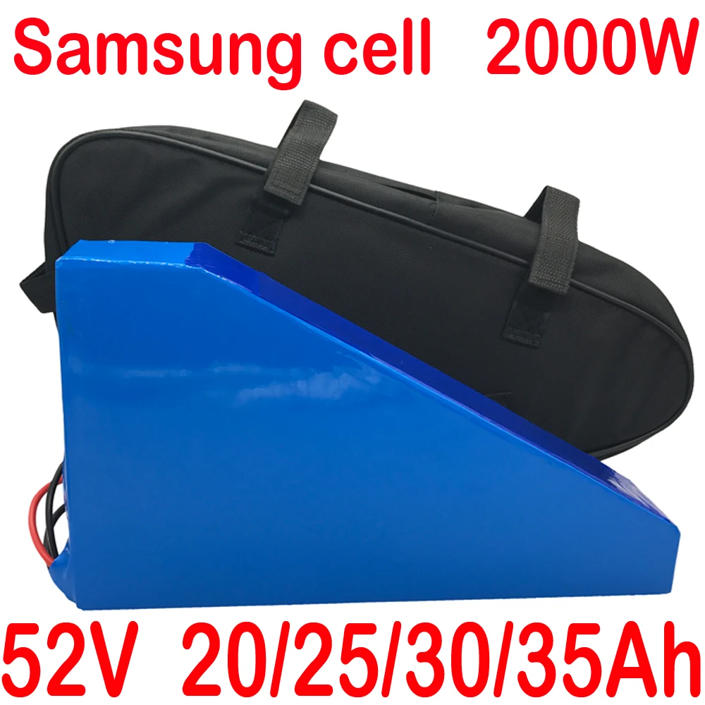 

52V 13Ah 15Ah 18Ah 20Ah 25Ah 30Ah 35Ah Electric Bike Lithium Battery Samsung Cell 48V/52V 1000W 2000W Triangle E-Bike Battery