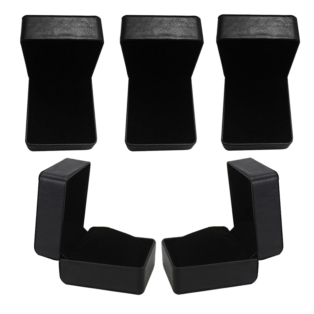 

5 Pieces Safety Travel Showcase Leather Velvet Watch Box Display Organizer