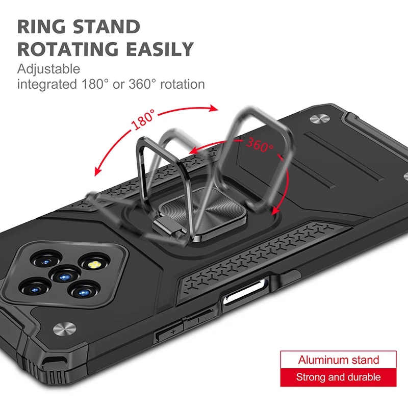 armor case for infinix zero 8 shockproof stand hard back coque for infinix hot 9 10 pay note 7 lite smart 4 zero8 8i phone cover free global shipping