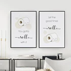 Забавный постер с надписью на туалете, Минималистичная Картина на холсте в ванную комнату, знак унитаза, домашний декор, без рамки