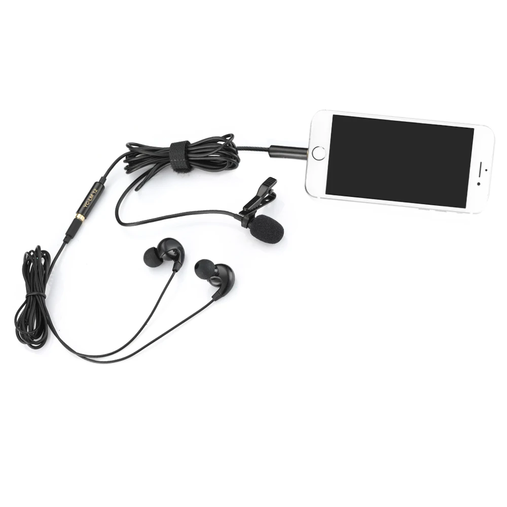 YC-LM10 II YC-LM12 портативный микрофон конденсаторный клип на лацкане петличный микрофон проводной Mikrofo/Microfon для iPhone X 8 7 CANON