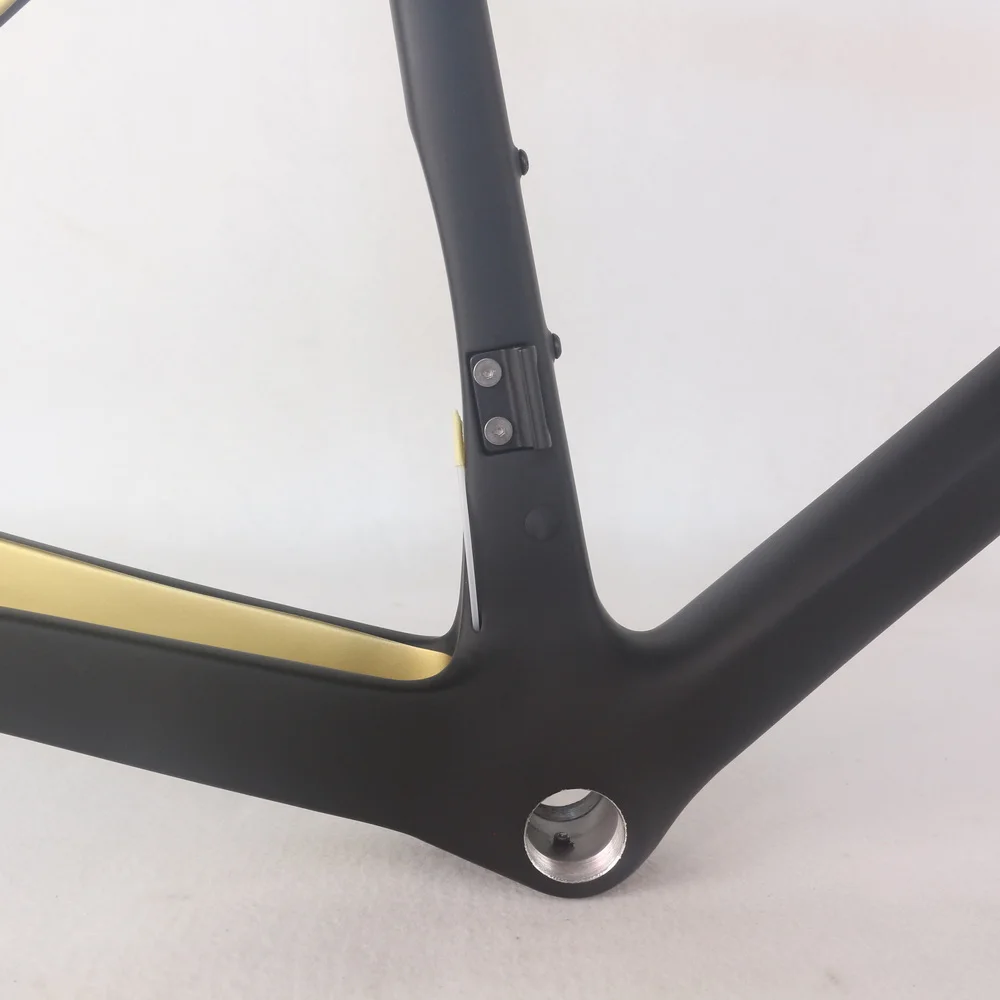 Скидка Скрытый Кабель Seraph Toray T1000, углеродное волокно, Золотая краска, диск, гравий, рама GR039 BSA с плоским рулем