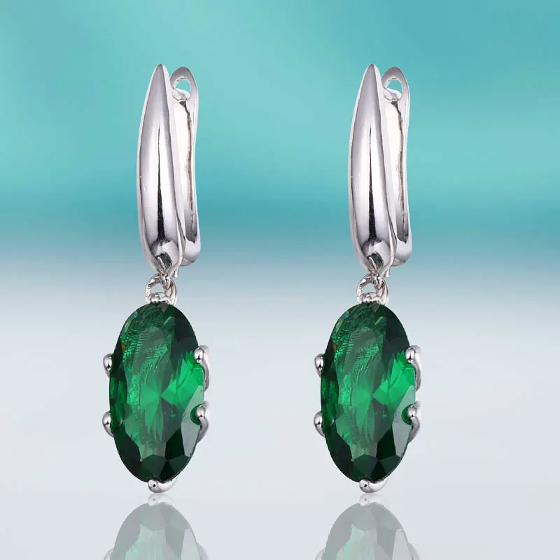 green silver MAIKALE, трендовые серьги-гвоздики для женщин, винтажная Капля воды, небесно-голубые серьги для свадебной вечеринки, кубический цирконий, Золотое ювелирное изделие для девочек - Окраска металла: green silver