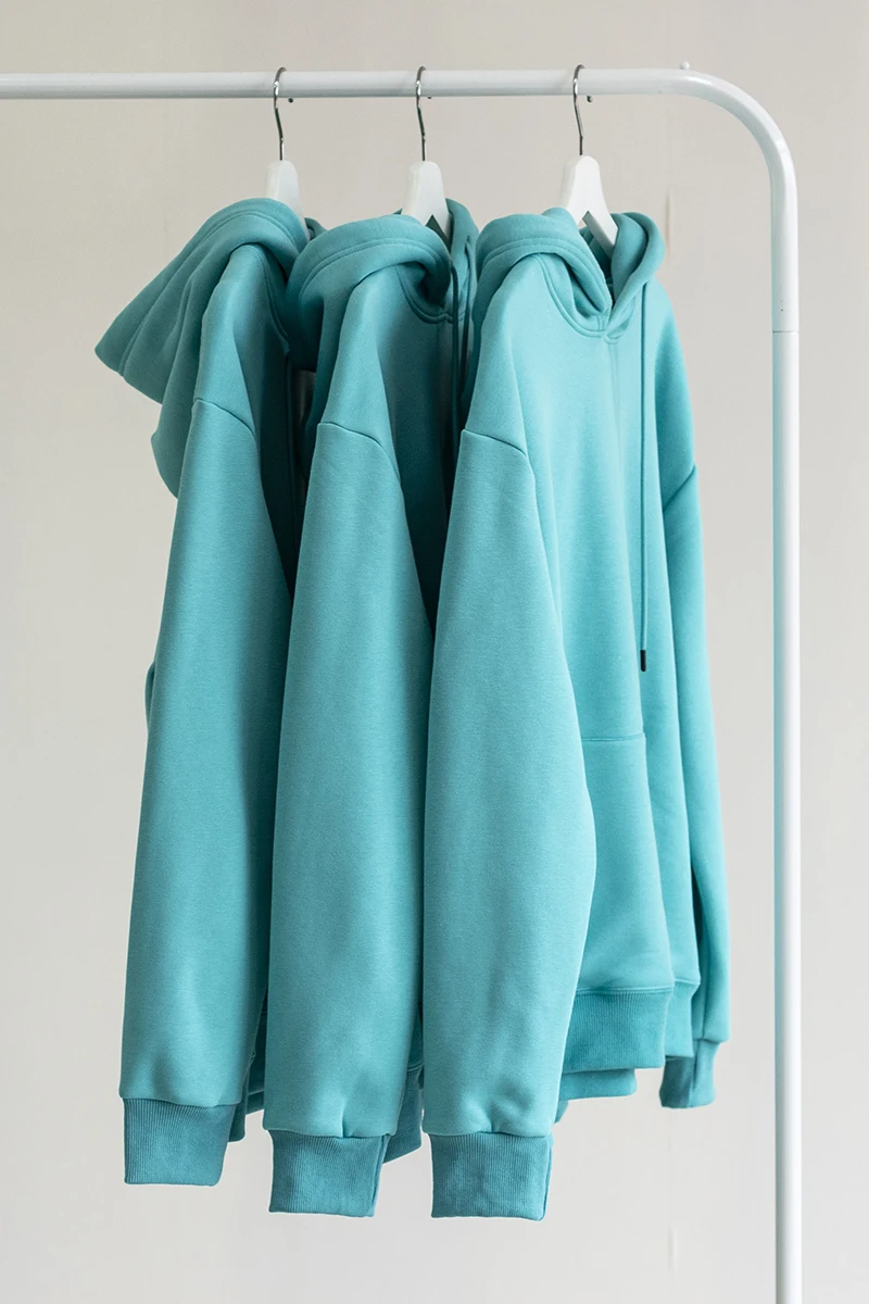 

2020 winter new fleece hooded sweater men and women pullover bf wind picking pure color loose hoodie