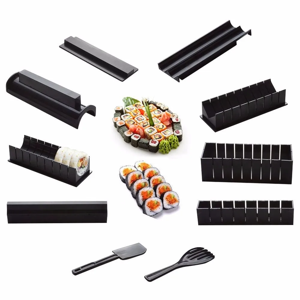 

10 Pics/set DIY Maker Plastic Onigiri Mold Rice Mould Kits Kitchen Bento Accessories Tools